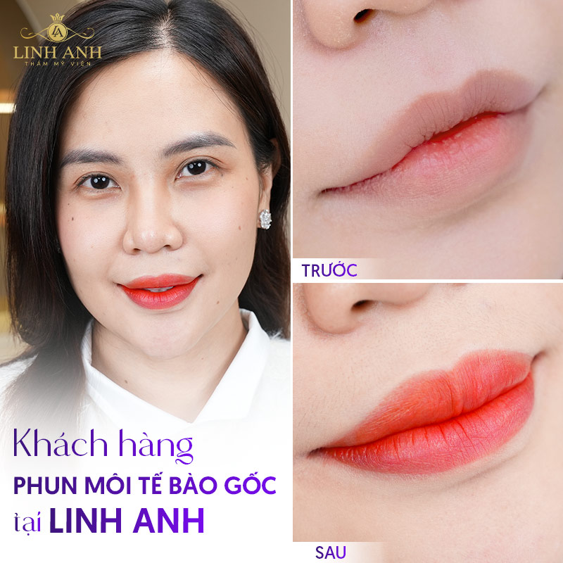 xăm màu đỏ Cam lên môi