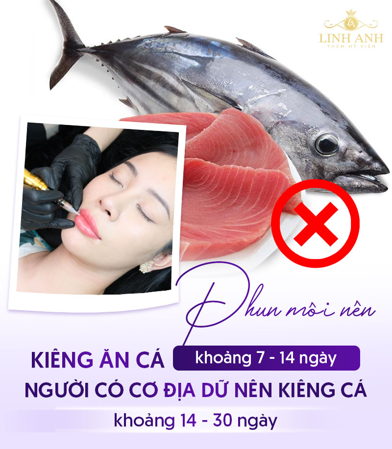 xăm môi ăn cá ngừ được không