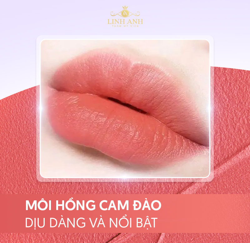 xăm môi màu Hồng tự nhiên sau khi bong