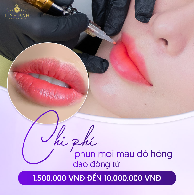 xăm môi màu đỏ Hồng sau khi bong