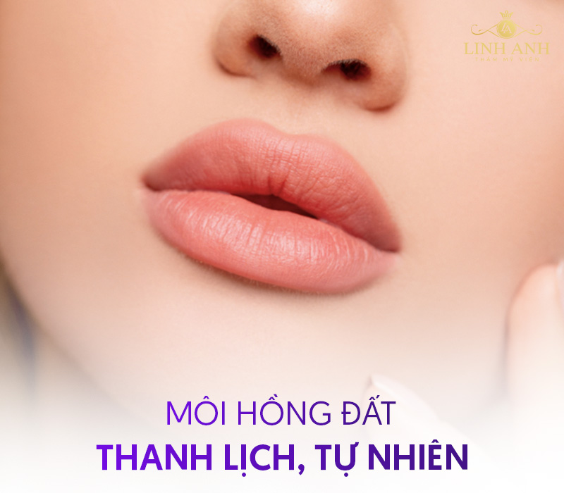 xăm môi màu hồng cam đào có đẹp không