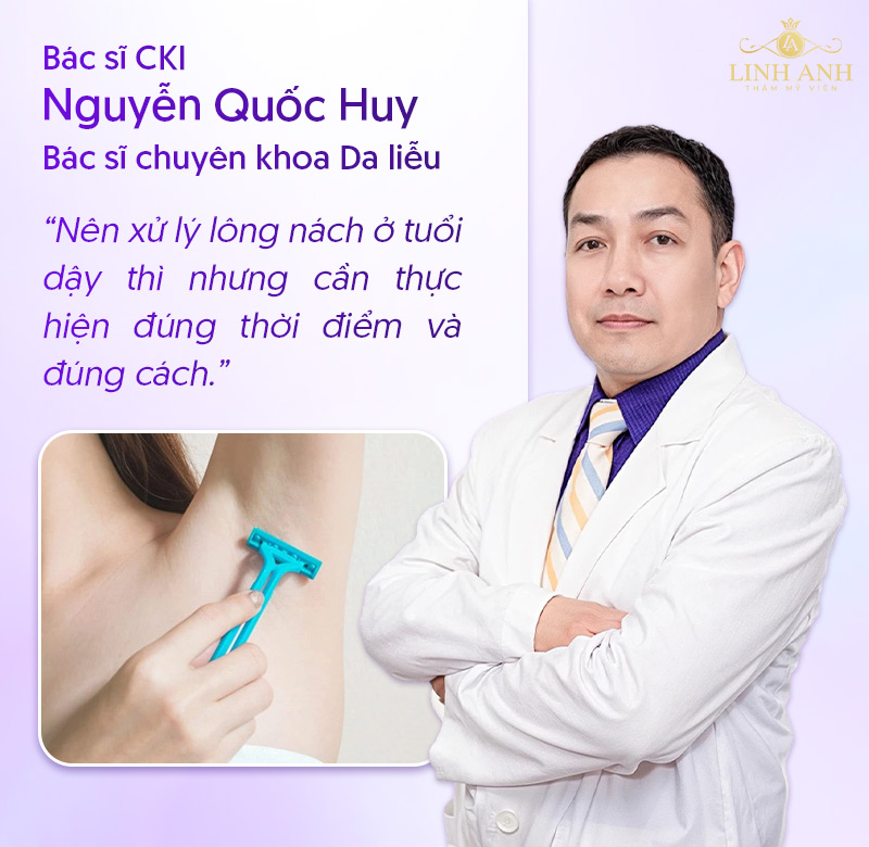 Cách triệt lông nách ở tuổi dậy thì