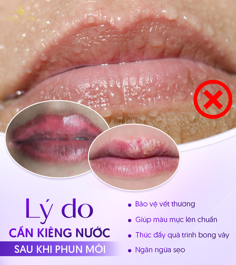 XĂM môi xong bị dính nước có sao không XĂM môi xong bị dính nước có sao không