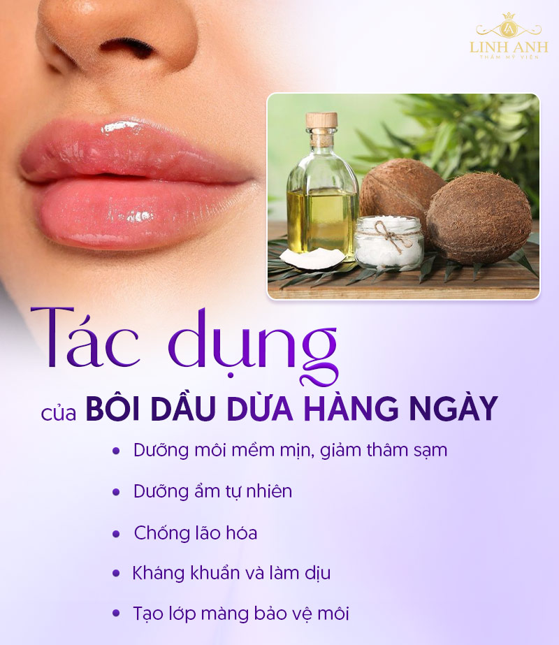 Dầu dừa bôi môi có tác dụng gì Dầu dừa bôi môi có tác dụng gì