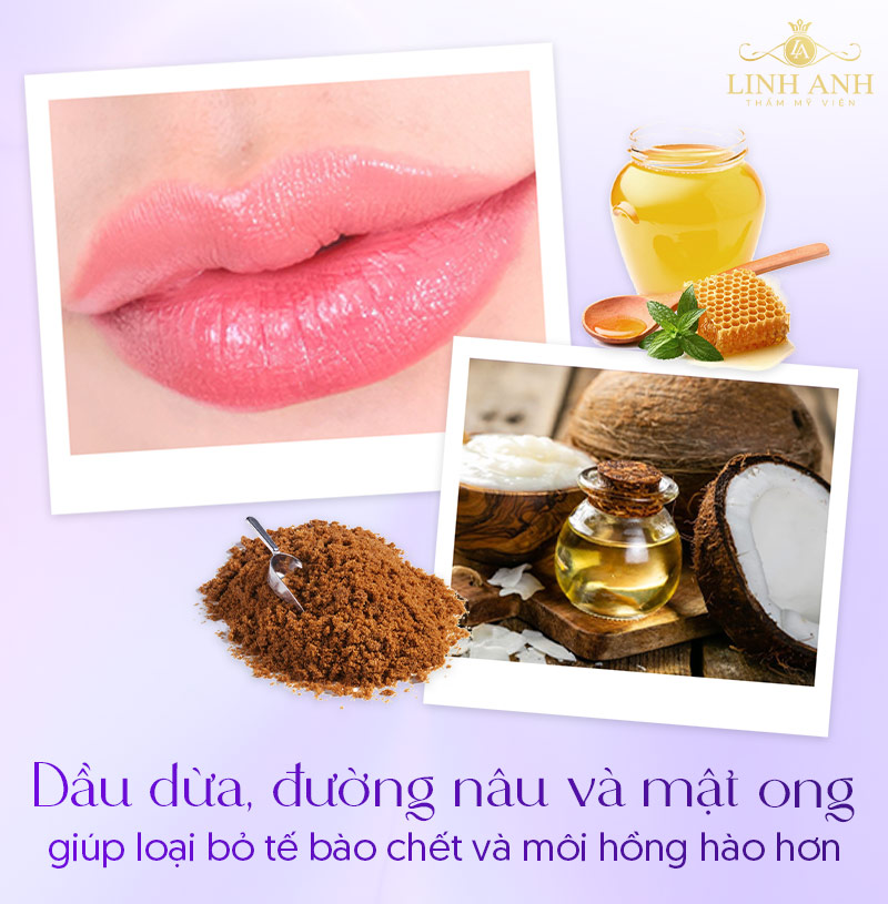 Bôi dầu dừa và mật ong lên môi Bôi dầu dừa và mật ong lên môi