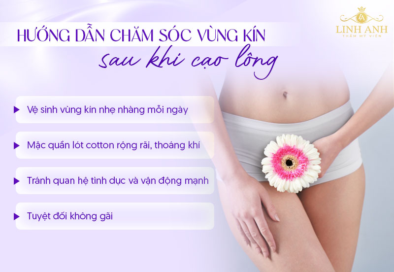 Cách chăm sóc vùng kín sau cạo lông