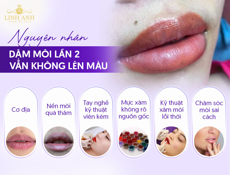 dặm môi lại lần 2 không lên màu