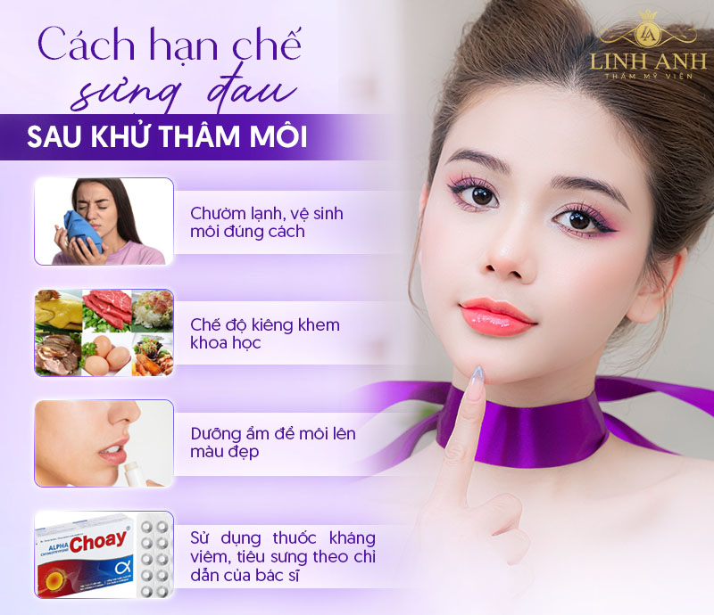 đau không khi khử thâm môi