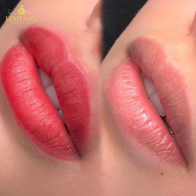 hình môi phun xăm xong hình môi phun xăm xong