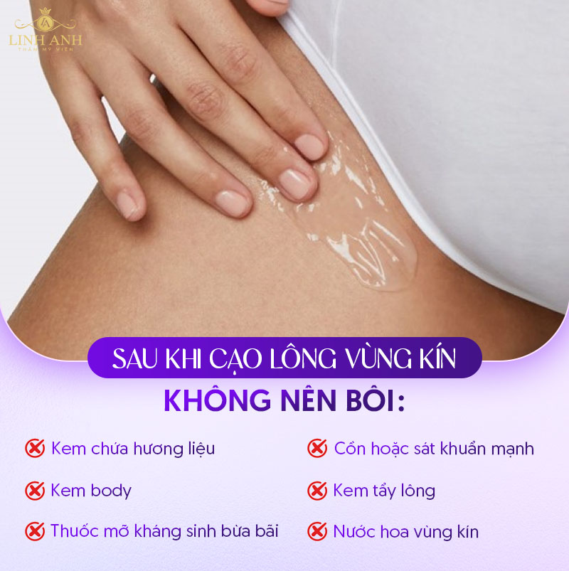 Không nên bôi gì sau cạo lông bikini