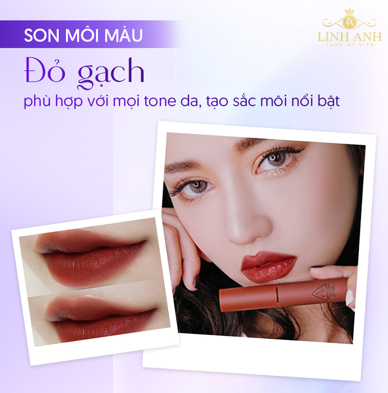 Màu son cho da ngăm môi thâm
