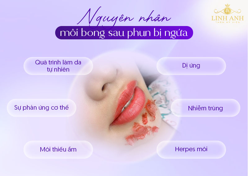 môi bong sau xăm bị ngứa