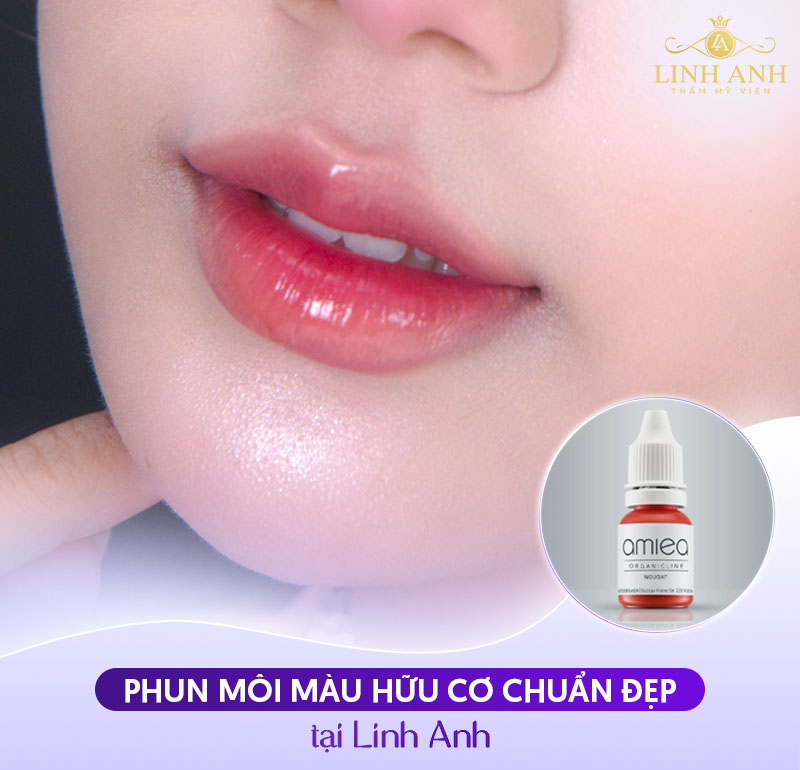 môi sau phun bằng mực hữu cơ khi nào thì lên màu