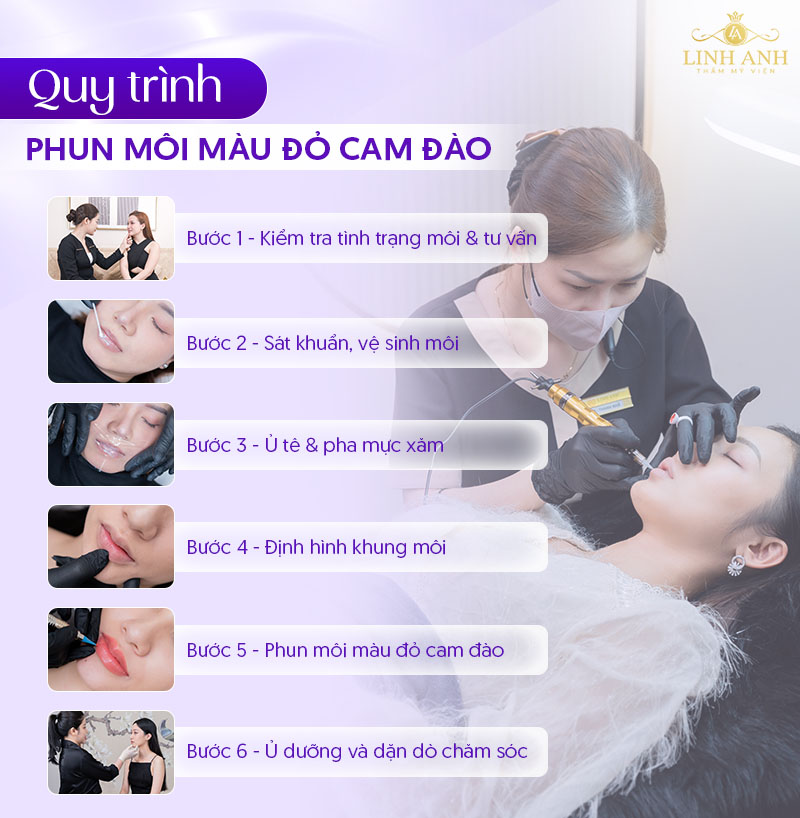 phun môi đỏ cam đào phun môi đỏ cam đào
