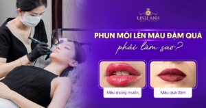 phun môi lên màu đậm quá thì phải làm sao