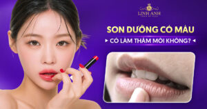 son dưỡng có màu có làm thâm môi không