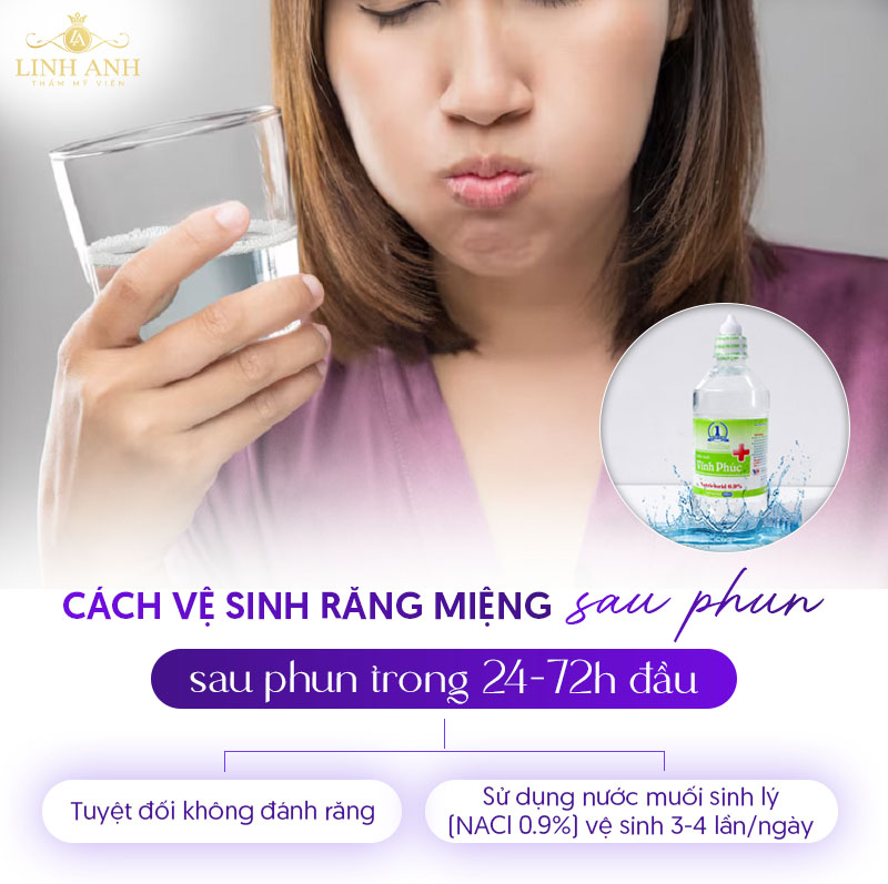 vệ sinh miệng sau khi xăm môi