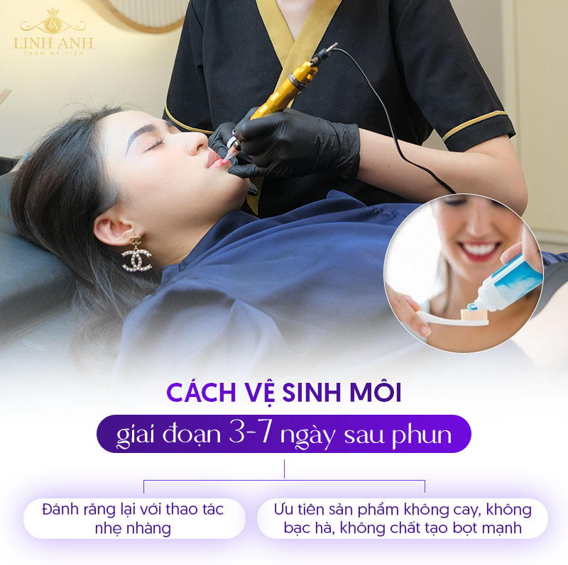 vệ sinh môi sau khi xăm đúng chuẩn
