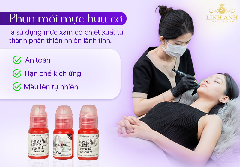 xăm môi mực hữu cơ bao lâu lên màu