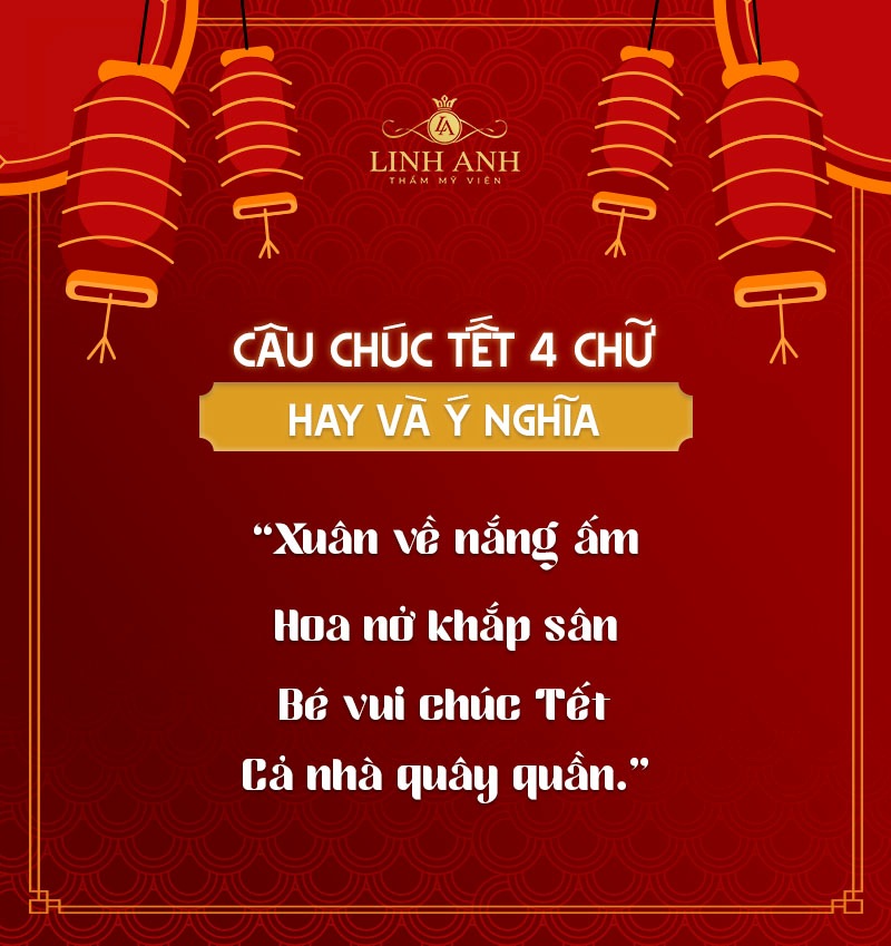 những câu chúc Tết 4 chữ ý nghĩa
