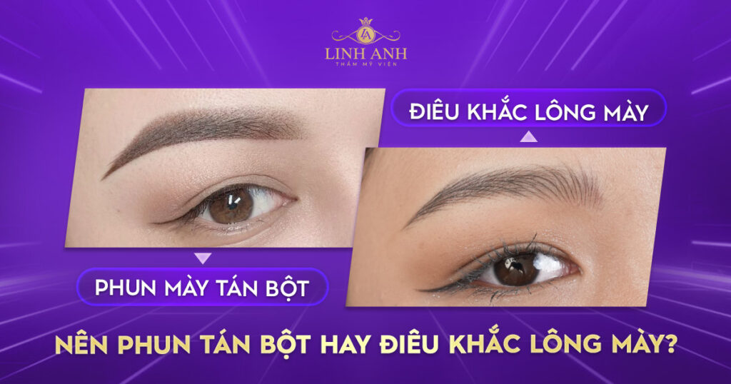 Nên phun tán bột hay điêu khắc lông mày