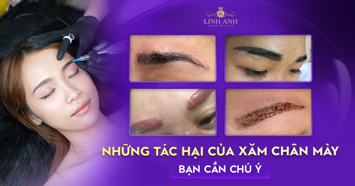 Những tác hại của xăm chân mày bạn cần chú ý