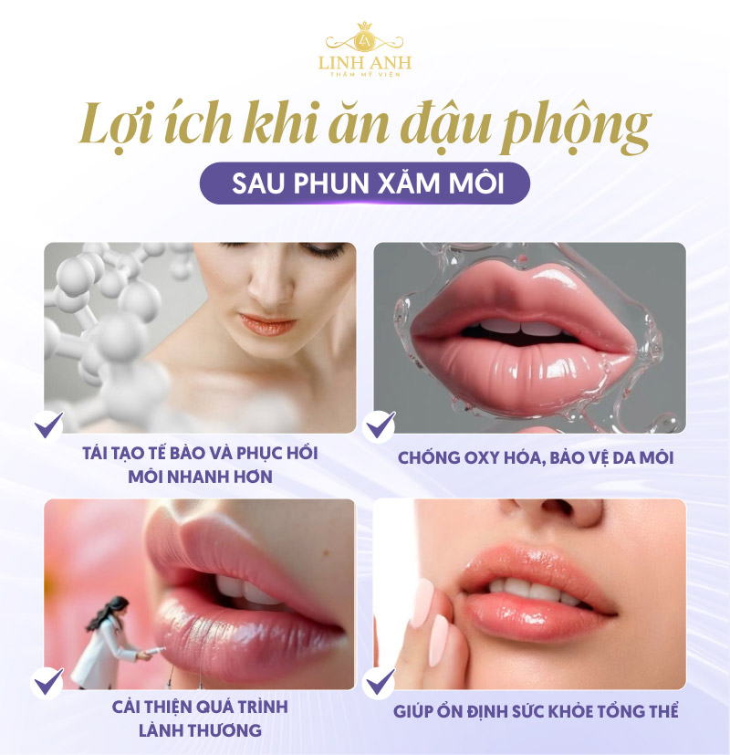Ăn đậu phộng sau phun môi giúp hồi phục nhanh