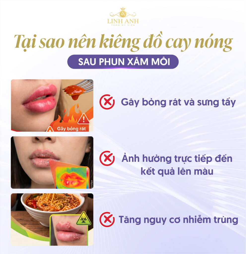 Xăm môi không nên ăn cay