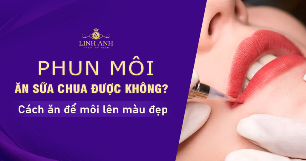 Phun môi ăn được sữa chua