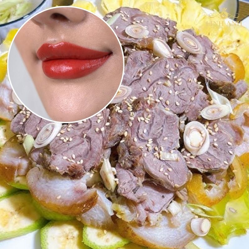 xăm môi ăn thịt dê được không