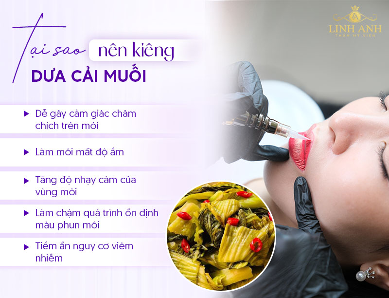 Ăn dưa cải muối gây châm chích cho môi phun