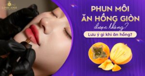 Phun xăm môi ăn hồng giòn được không
