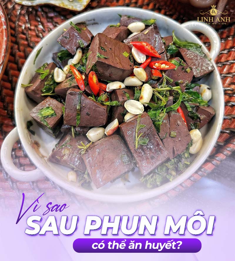 Phun môi ăn huyết được không