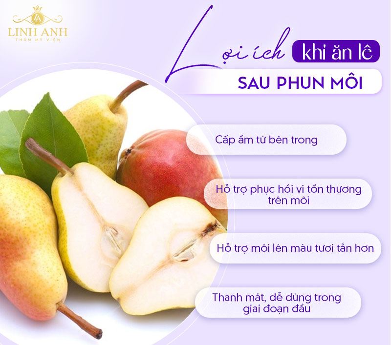 Phun môi ăn lê được không