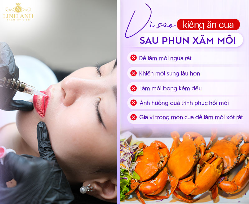 Phun môi ăn cua được không