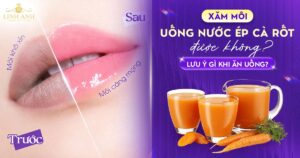 Phun xăm môi uống nước ép cà rốt được không