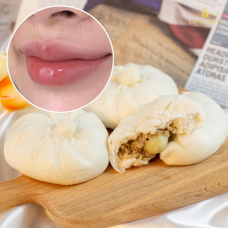 Xăm môi ăn bánh bao được không