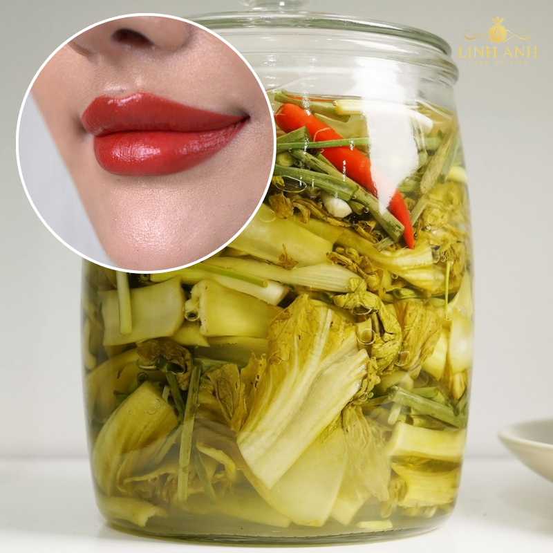 Phun môi không ăn các món dưa cải muối