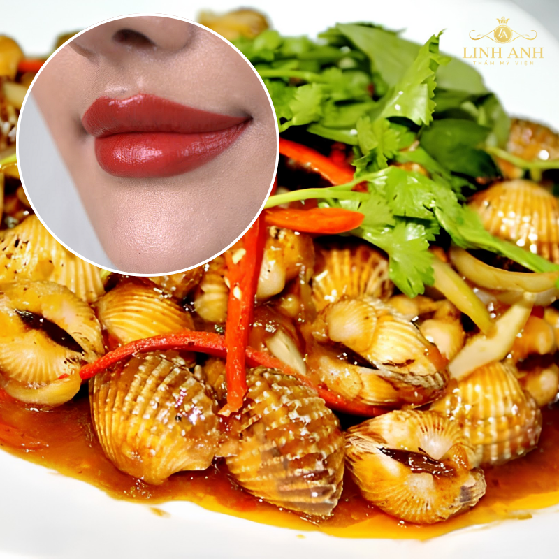 Xăm môi ăn sò huyết được không
