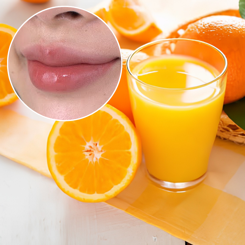 Uống nước cam giúp môi xăm lên màu đẹp
