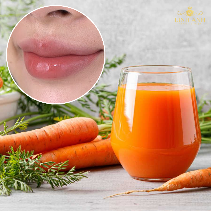 Phun môi uống nước ép cà rốt được không