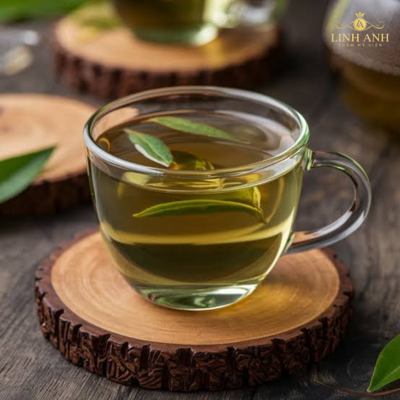 Uống trà làm môi xăm xỉn màu