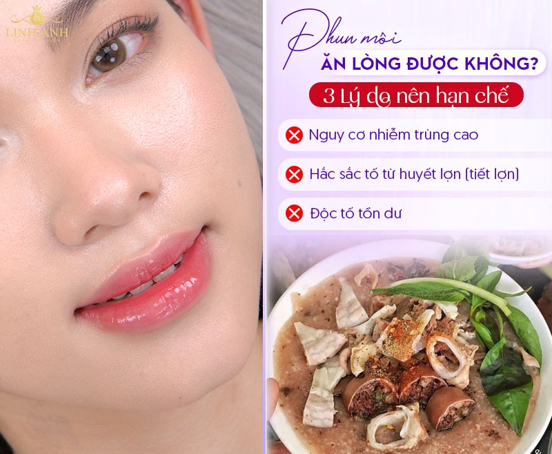 Phun môi ăn cháo lòng được không