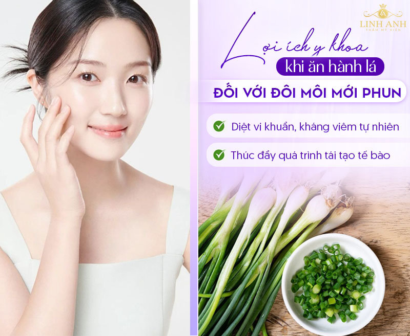 Xăm môi ăn hành lá được không