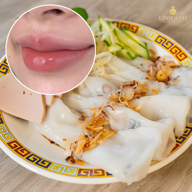 Phun môi xong ăn bánh cuốn được không
