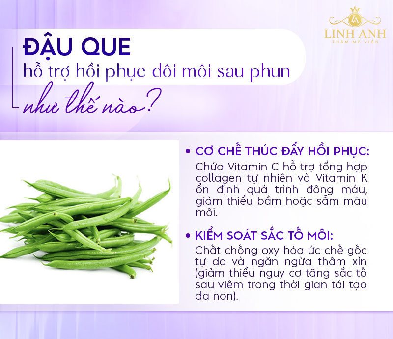 Xăm môi ăn đậu que được không