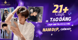 Tạo dáng chụp hình trước gương nam