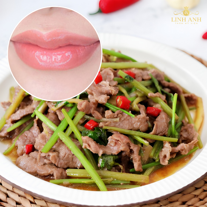 Không ăn rau cần xào bò sau phun môi