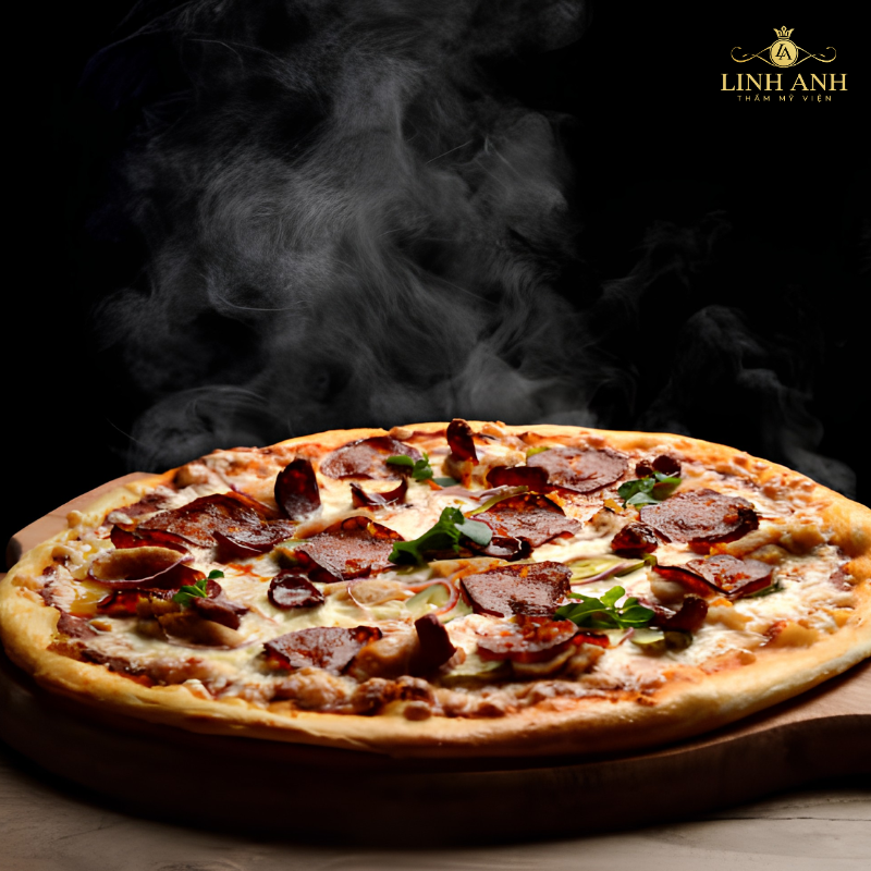 Pizza nóng gây mất độ ẩm cho môi mới phun