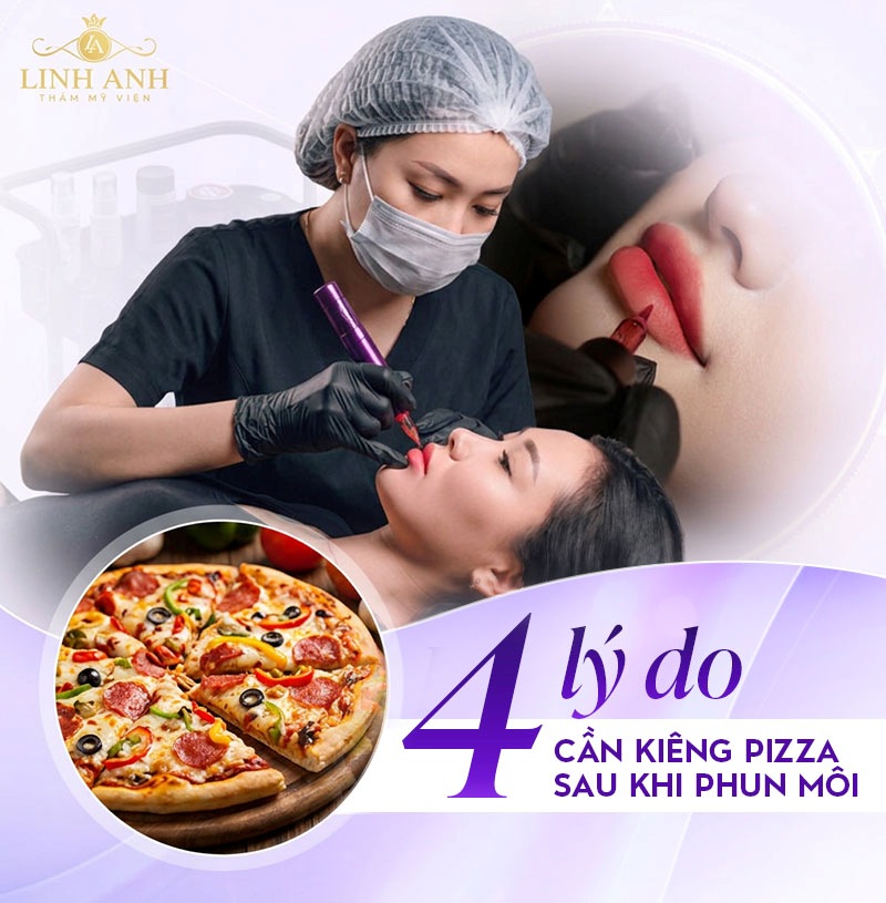 Xăm môi ăn pizza được không